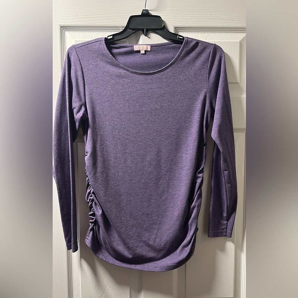 Women's Purple Long Sleeve Maternity Top